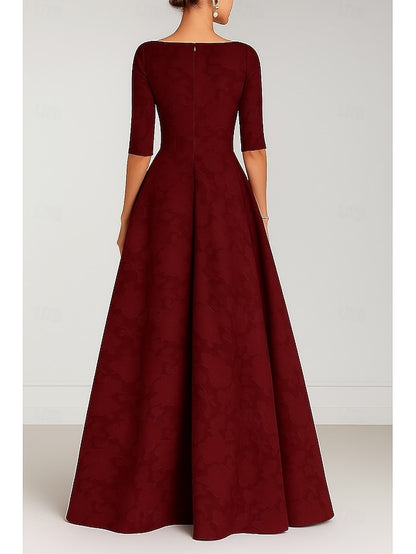 Burgundy Mother Gown the A-Line Bride Blue Evening Elegant of