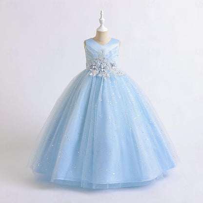 Dress Flower Girls' Kids Girl Color Solid Party