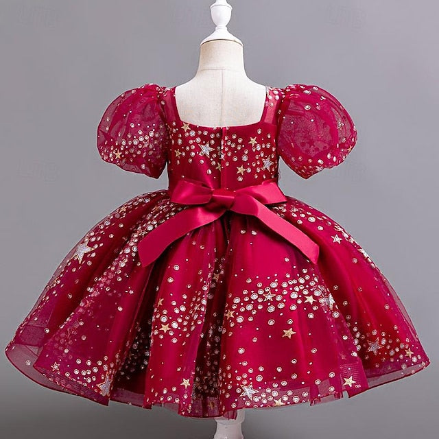 Flower Floral Kids Sequin Girl Party Dress Girls'