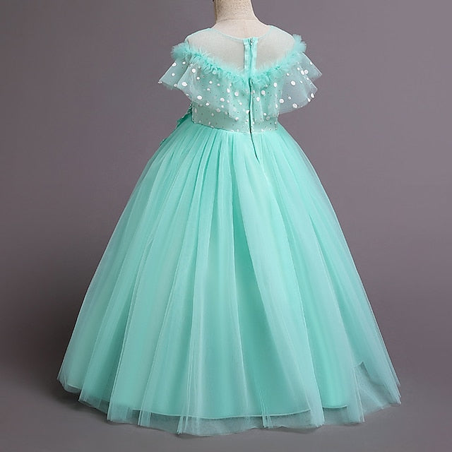 Party Flower Girl Dress Color Kids Solid Girls'