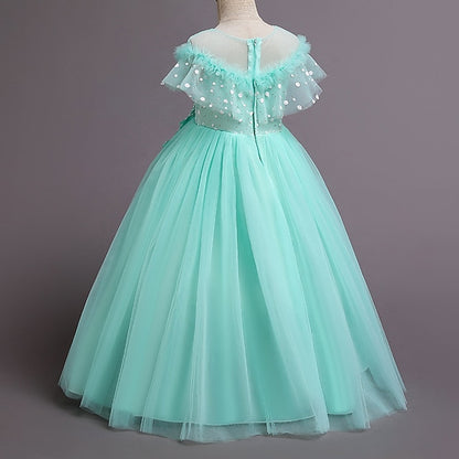 Party Flower Girl Dress Color Kids Solid Girls'