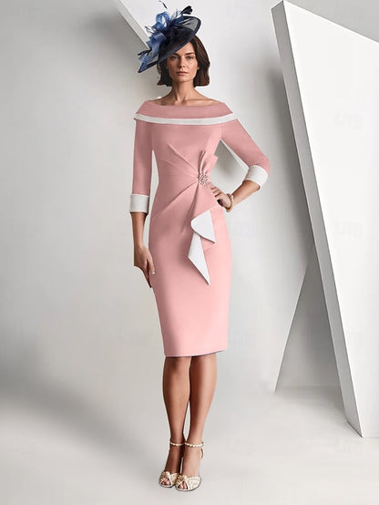 of Bride / the Elegant Column Mother Vintage Simple Sheath Dress