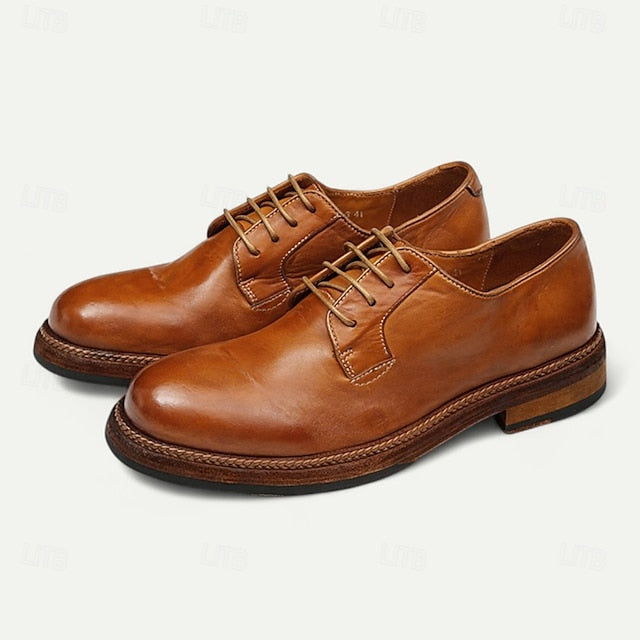 Goodyear Shoes Tan and Men's with Derby Leather Clean Welt