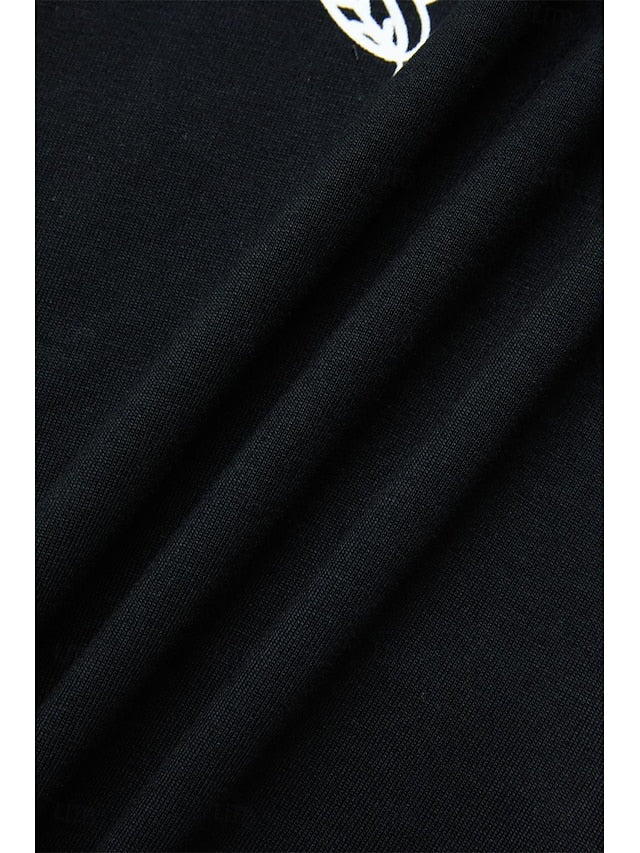 Women's T shirt Tee 100% Cotton Black White Yellow Graphic