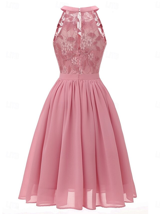 Women's Midi Dress Lace Dress Cocktail Dress Wedding Guest