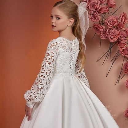 Solid Dress First Flower Girls' Kids Girl Communion