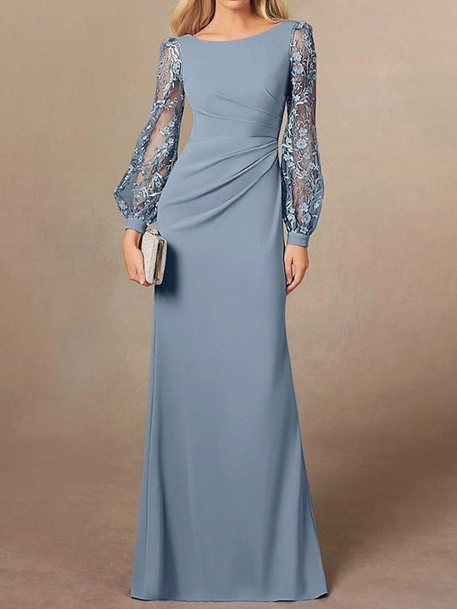 Elegant DustySheath Dress of Column Bride / Mother Simple the