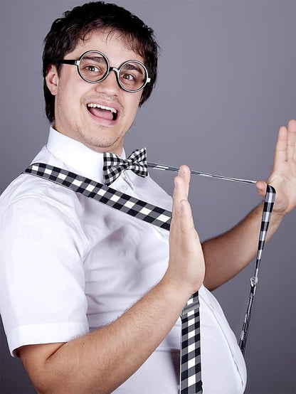 Men's Suspender Adjustable Tie Plaid and Christmas Set Bow