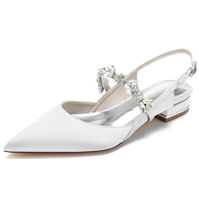 Crystal Flat Shoes Women's Wedding Bridal Heel