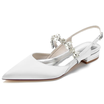 Crystal Flat Shoes Women's Wedding Bridal Heel