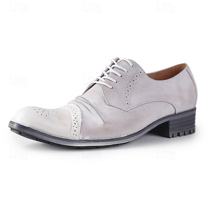Leather Genuine Brogue Oxford Shoes Men's – Vintage