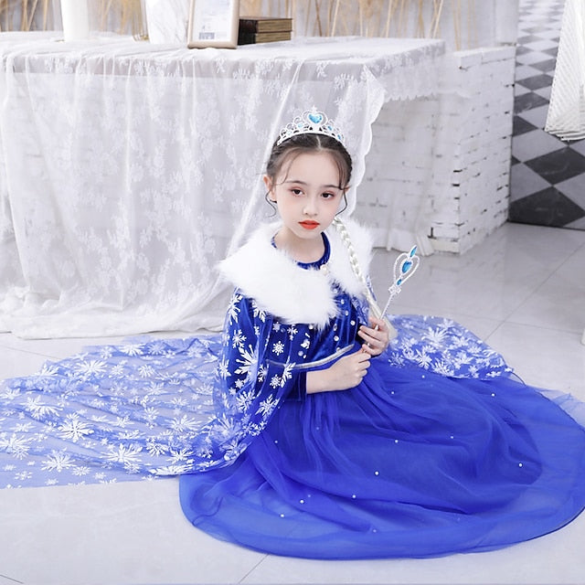 Princess Dress Fairytale Flower Party Frozen Theme Elsa Girl