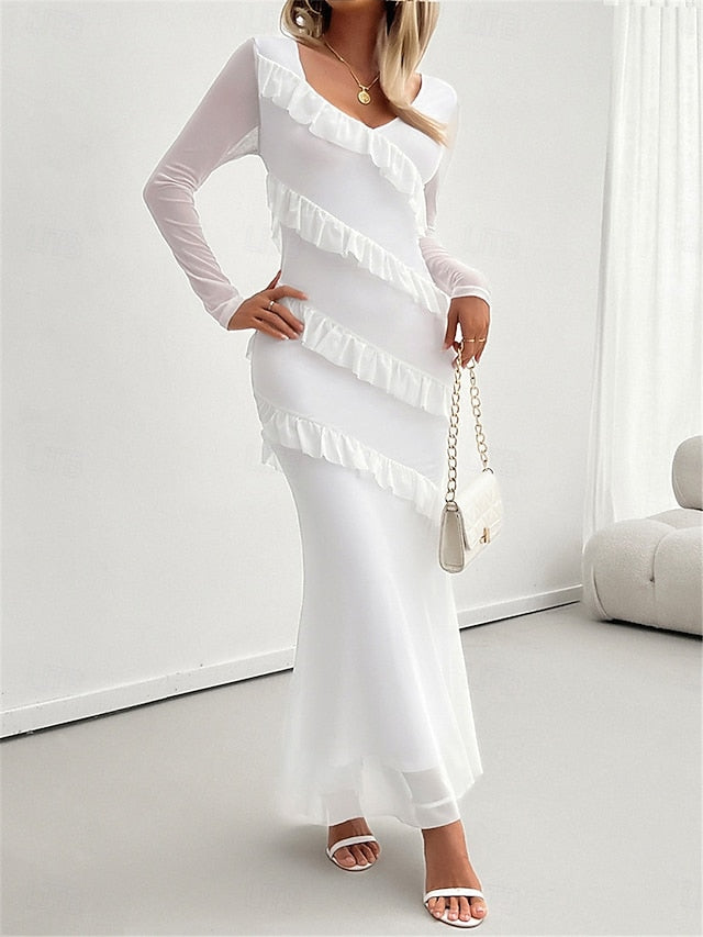 Women's Casual Dress Maxi Dress Ruffle Vacation Date