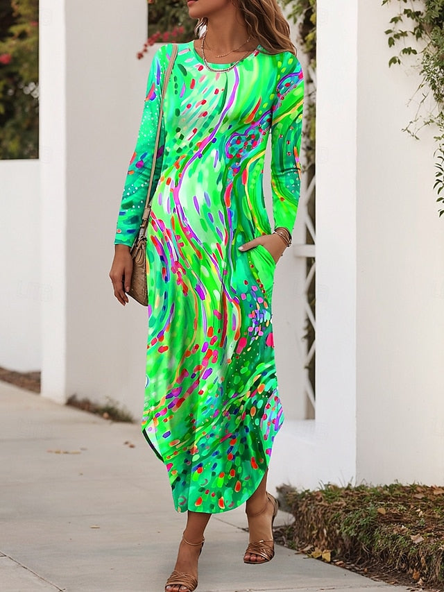 Women's Maxi Dress Sheath Dress T Shirt Dress Tee Dress