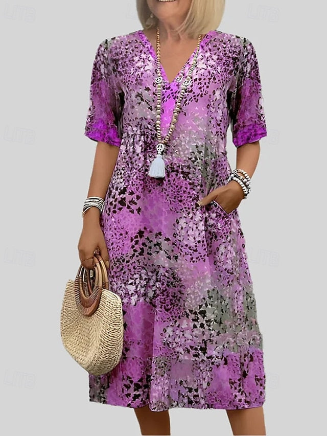 Women's Midi Dress Print Dress Fashion Modern Vacation