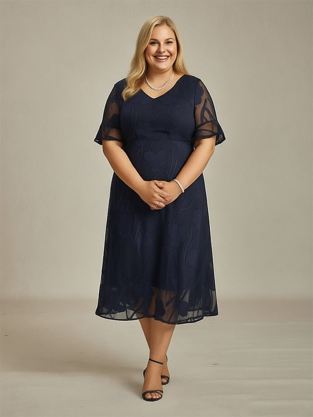 Women's Midi Dress Chiffon Dress A Line Dress Elegant