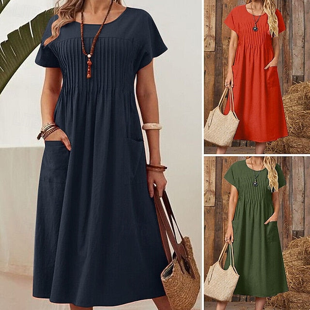 Easter Women's Midi Dress A Line Dress Summer Dress Casual