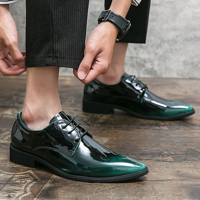 – Leather Oxford Shiny Shoes Formal Men's Dress Patent