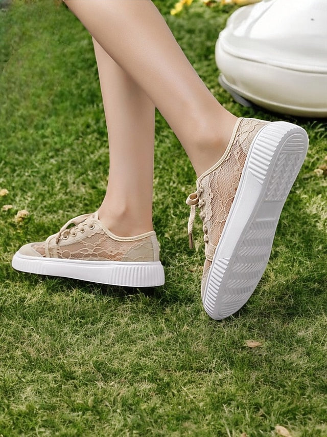 Women Wedding Lace Shoes Sneakers – Floral for Casual Bridal