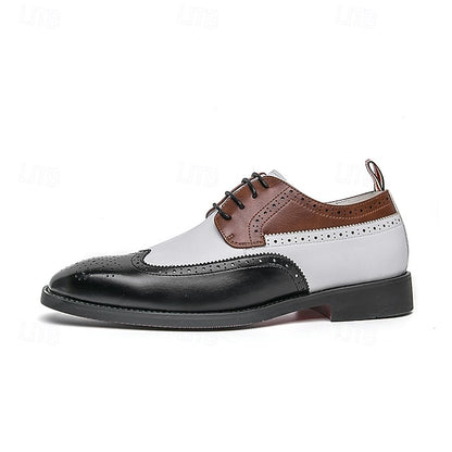 in Black Brogue Shoes Oxford Men's Tri-Color Wingtip