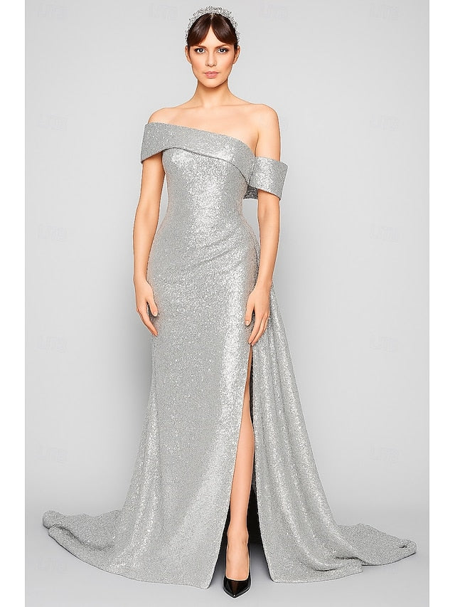 Carnival Black Blue Dress A-Line Gown Evening Sequined Elegant