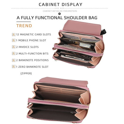 Sac à bandoulière pour femme, portefeuille, téléphone portable