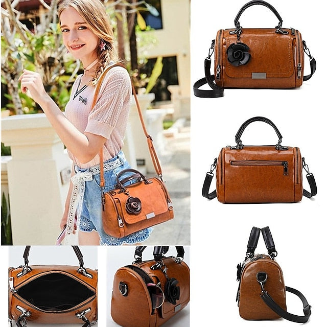Vintage-Stil Floral Handtasche Damen Kunstleder