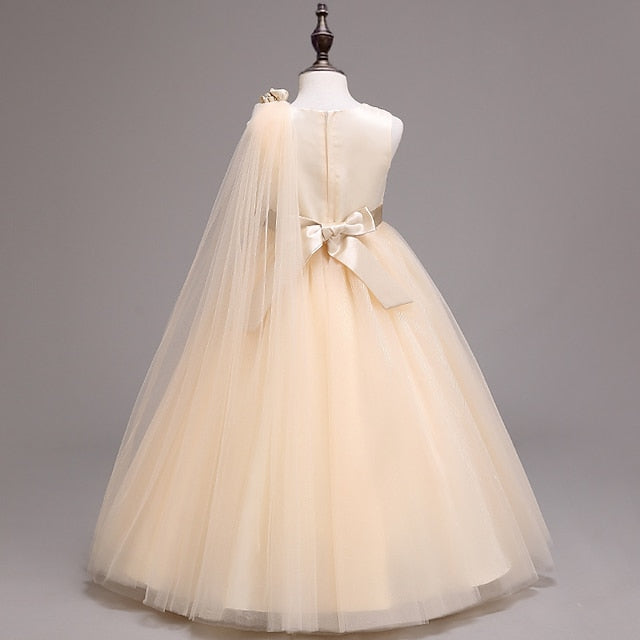 Colored Flower Girls' Solid Kids Girl Dress