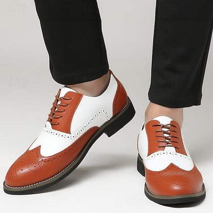 Brogue Two-Tone Oxford White in Men's Shoes Wingtip