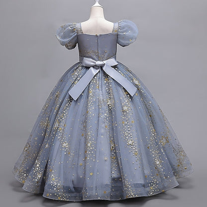 Short Dot Flower Girls' Dress Kids Party Polka Star