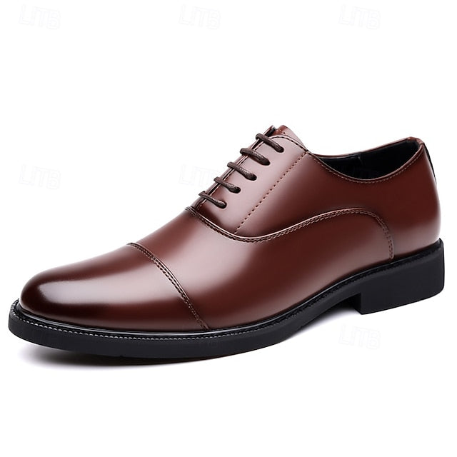 Brown Classic Men's Design Shoes Oxford – Dress Cap-Toe