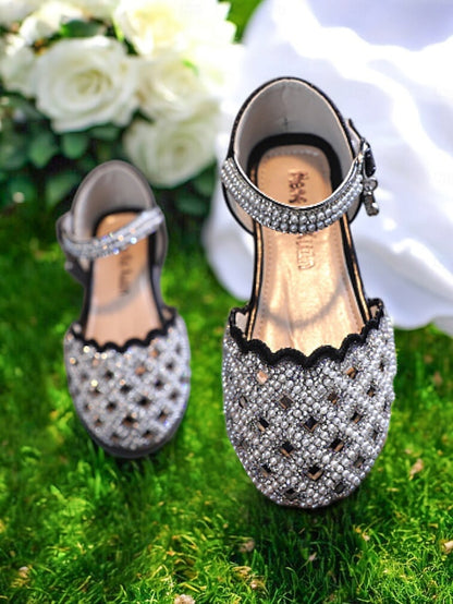 Rhinestone �?Shoes Jane Girls' Sparkly Scalloped Mary
