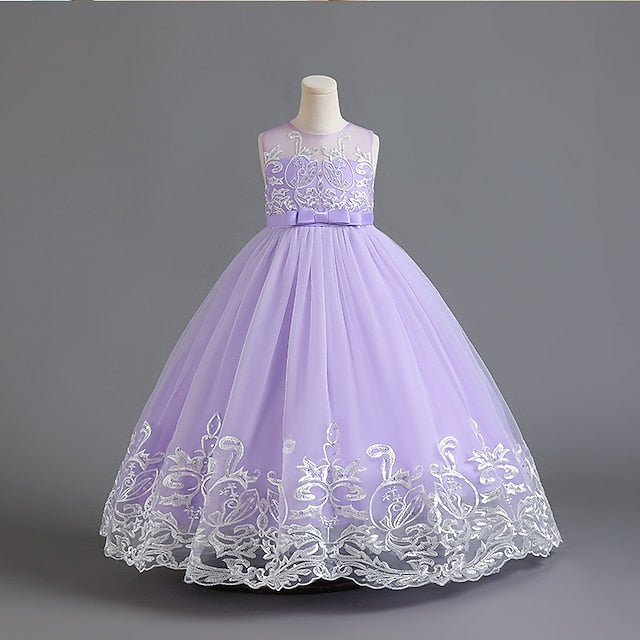 Girls' Dress Christening Sleeveless Flower Wedding Kids