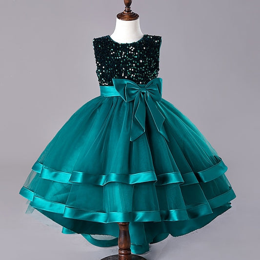 Dress Kids Festival Girls' Sleeveless Sequin Party Wedding