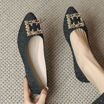 Embellished Floral - Wedding Crystal Women's Foldable Flats