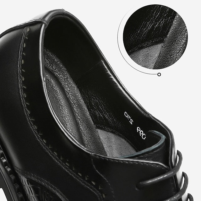 Men's Brogue Brown Oxford Leather - Crocodile Shoes