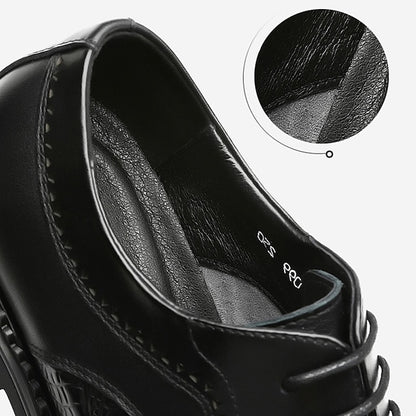 Men's Brogue Brown Oxford Leather - Crocodile Shoes