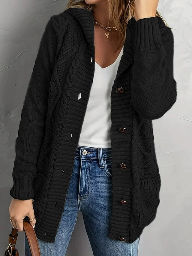 Women's Sweater Cardigan Streetwear Casual Solid Color