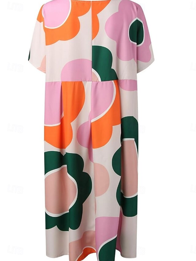 Women's Midi Dress Faux Cotton Linen Casual Dress Elegant