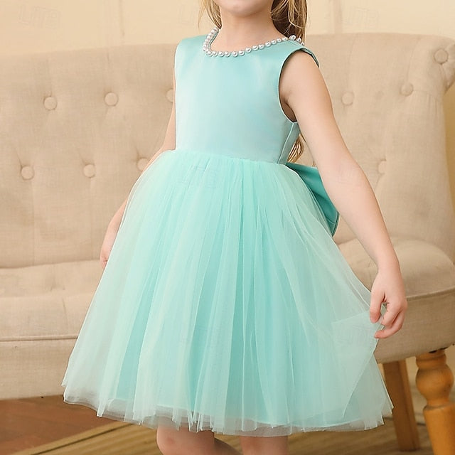Party Girls' Kids Sleeveless Color Solid Dress Wedding