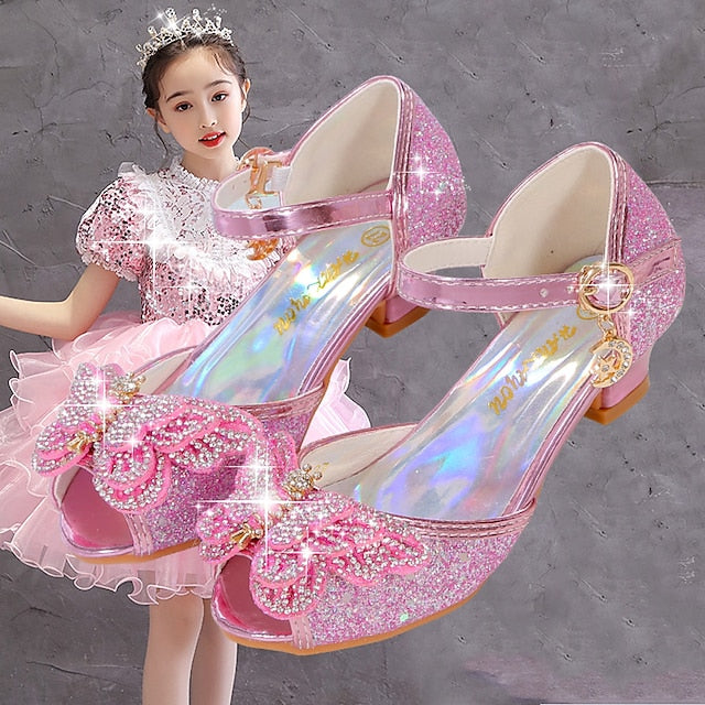 Shoes Silver Sparkly Princess Girls' – Glitter Bowknot