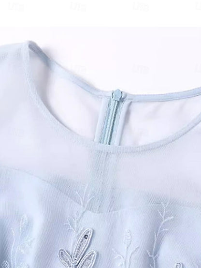 Knee Elegant of Dress Crew Neck Bride Mother A-Line the