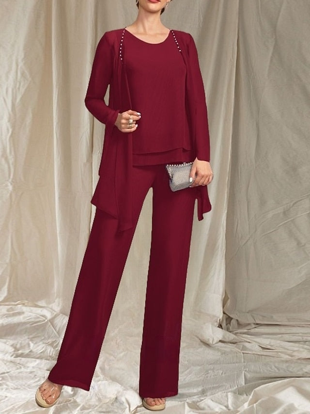 Mother the Pantsuit Elegant Piece of 3 Bride Wedding Guest Dress