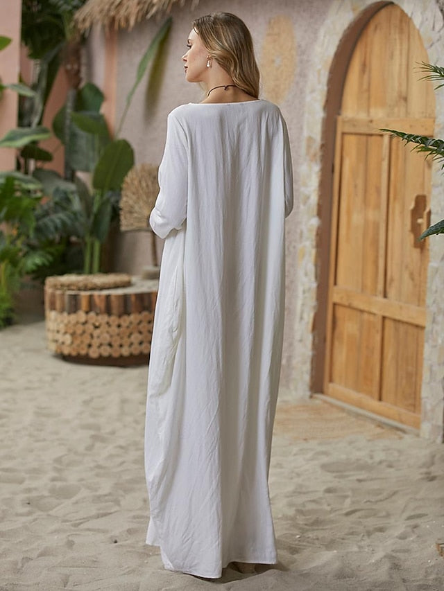 Women's Black White Red Summer Spring Fall Maxi long Dress