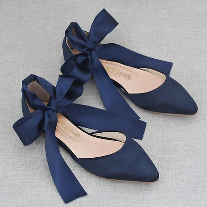 Tie – Flats Satin Comfortable Women's Ballet Ribbon