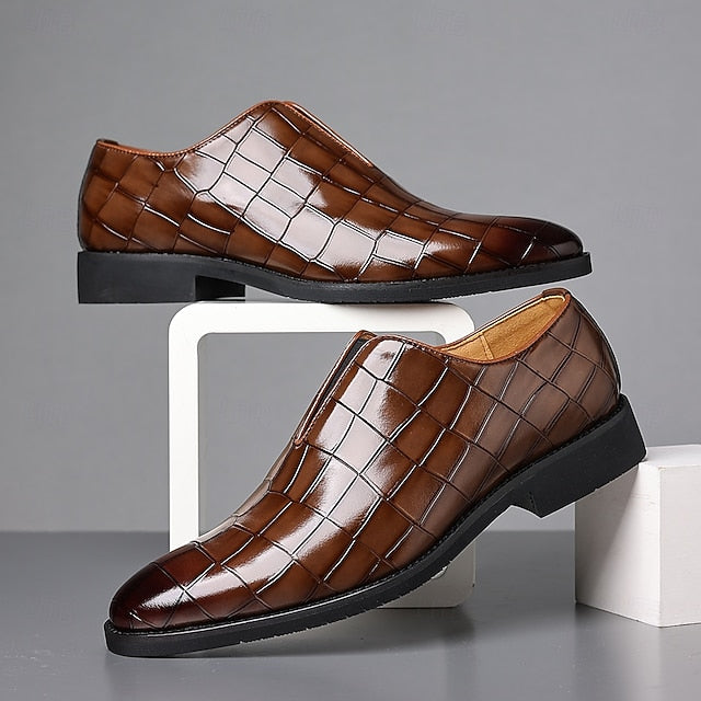 Shoes Slip-On – Crocodile Burgundy Men's Dress Pattern