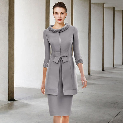 Sheath Guest Two Mother Wedding of the Dress Church Piece Bride