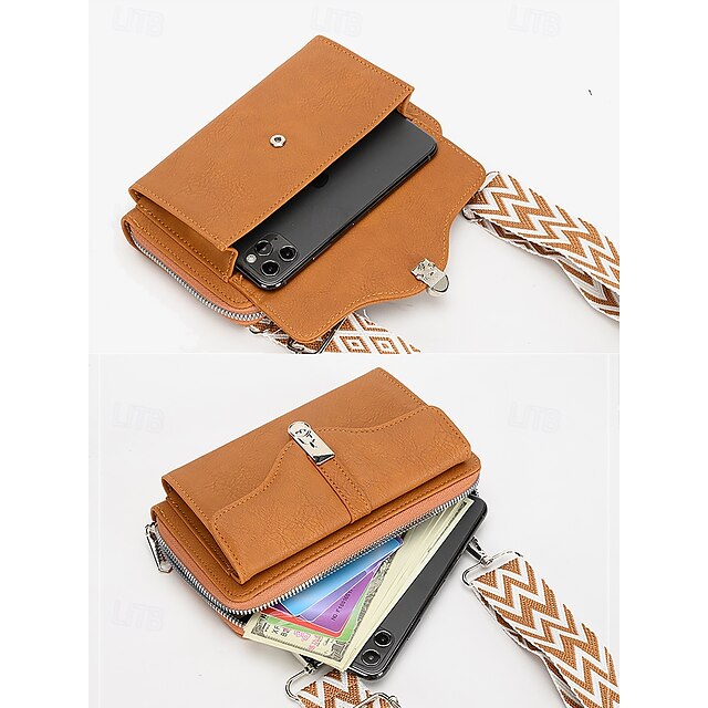 Crossbody Faux Damen Geometrische Tasche Muster mit Leder