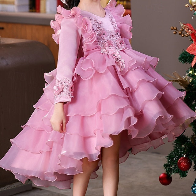 Flower Wedding Dress Kids Special Party Sleeve Girls' Long