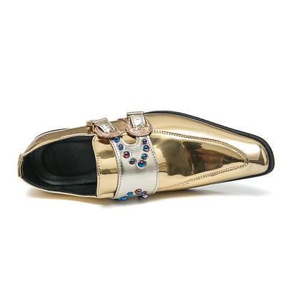 Buckle Dress Pink – Metallic Men's Shoes Fashion Loafers